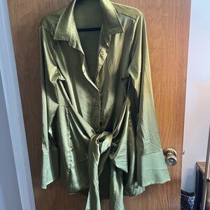 Elegant Olive Green Women's dress